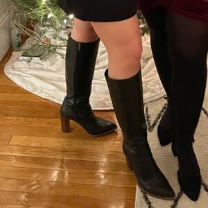 Vince Camuto black leather boots